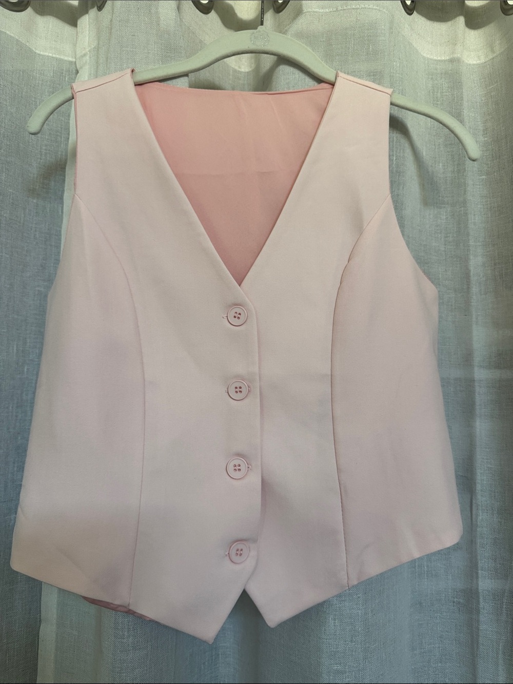 Women's Pink Button-Front Vest